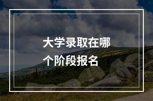 大学录取在哪个阶段报名