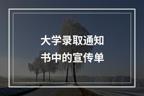 大学录取通知书中的宣传单