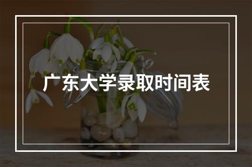 广东大学录取时间表