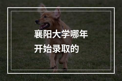 襄阳大学哪年开始录取的