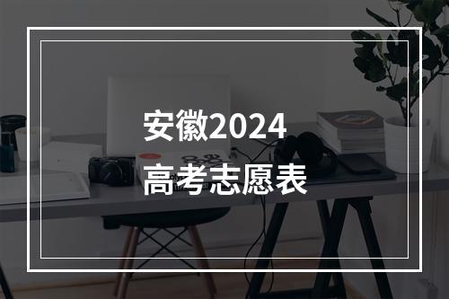 安徽2024高考志愿表