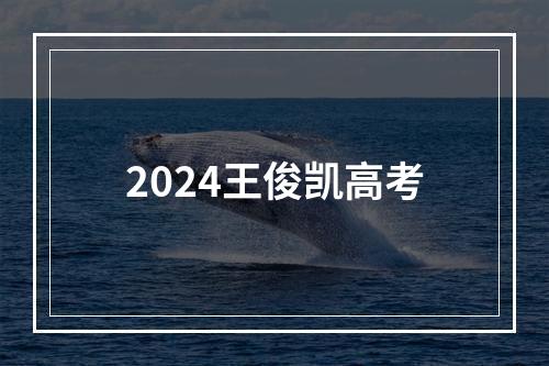 2024王俊凯高考