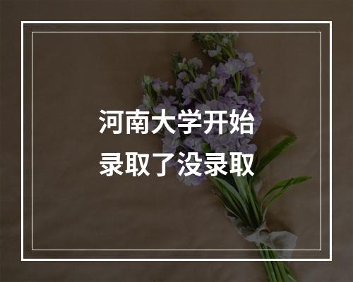 河南大学开始录取了没录取