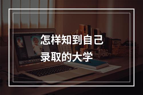 怎样知到自己录取的大学