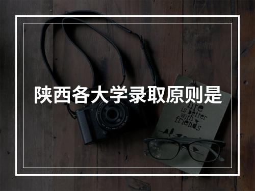 陕西各大学录取原则是