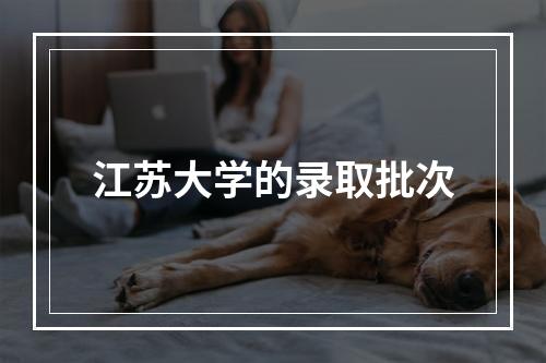 江苏大学的录取批次