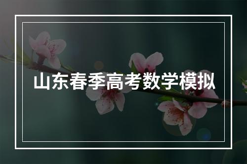 山东春季高考数学模拟