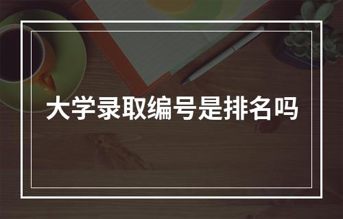 大学录取编号是排名吗