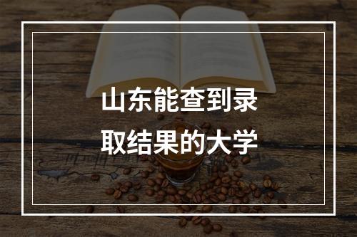 山东能查到录取结果的大学