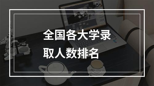 全国各大学录取人数排名