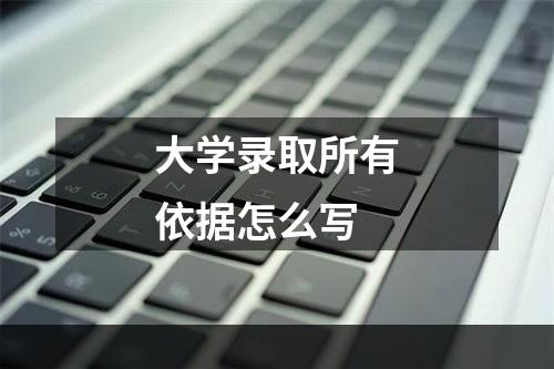 大学录取所有依据怎么写