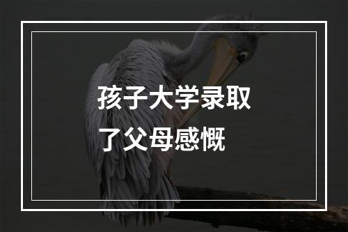 孩子大学录取了父母感慨