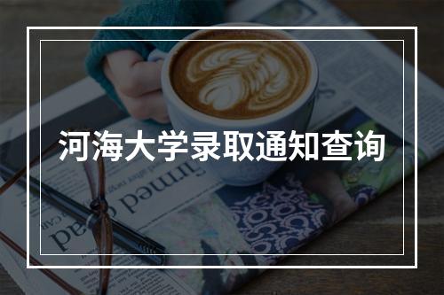 河海大学录取通知查询