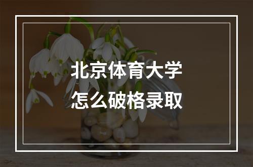 北京体育大学怎么破格录取