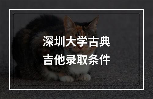 深圳大学古典吉他录取条件