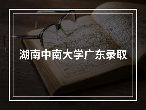 湖南中南大学广东录取