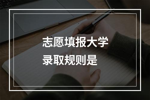 志愿填报大学录取规则是