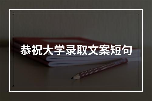 恭祝大学录取文案短句