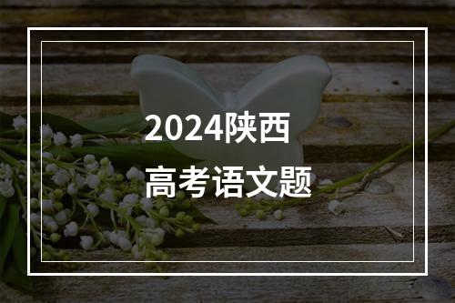 2024陕西高考语文题