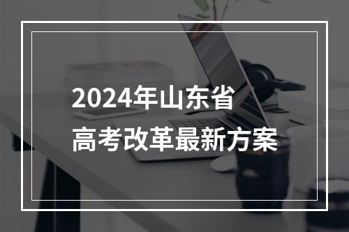 2024年山东省高考改革最新方案