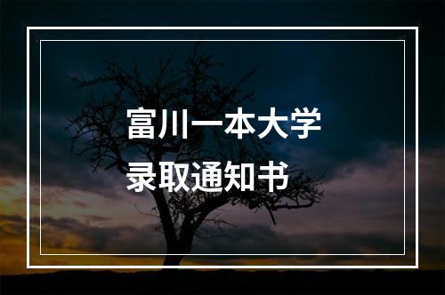 富川一本大学录取通知书