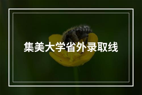 集美大学省外录取线