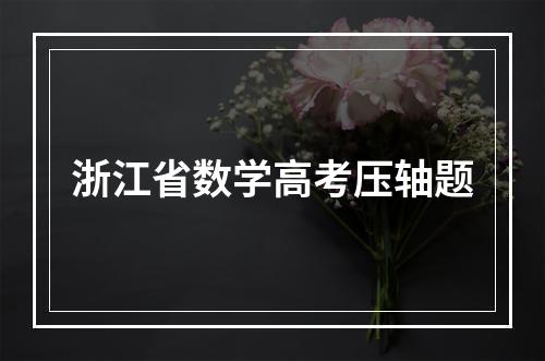 浙江省数学高考压轴题