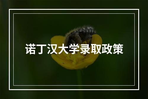 诺丁汉大学录取政策