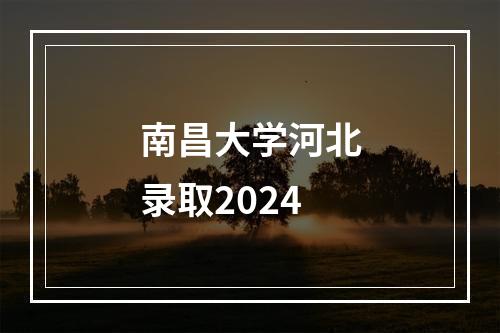 南昌大学河北录取2024