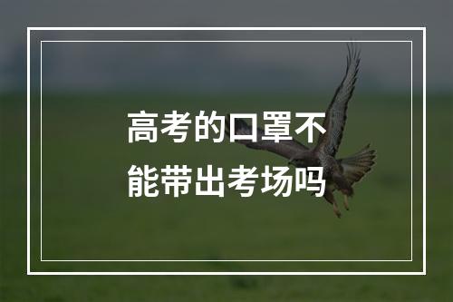 高考的口罩不能带出考场吗