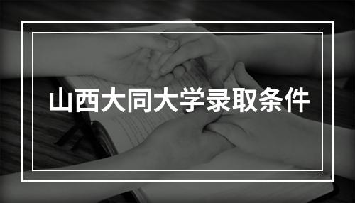 山西大同大学录取条件