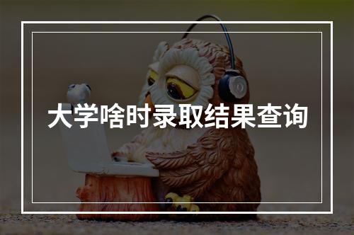 大学啥时录取结果查询