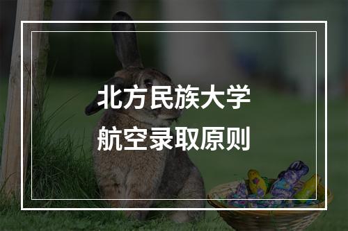 北方民族大学航空录取原则