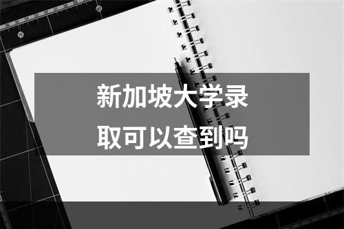 新加坡大学录取可以查到吗