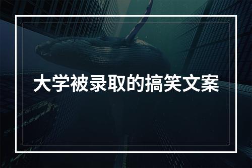 大学被录取的搞笑文案