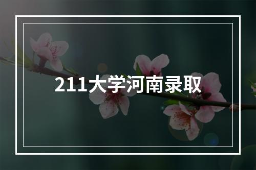 211大学河南录取