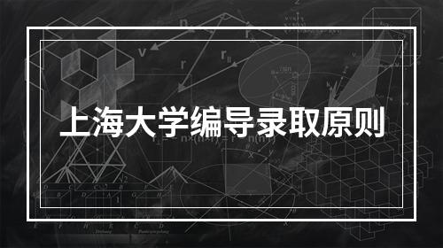 上海大学编导录取原则