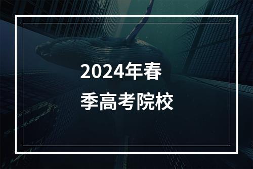 2024年春季高考院校