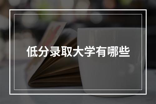 低分录取大学有哪些