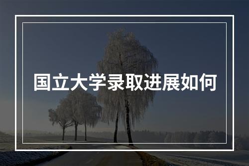 国立大学录取进展如何