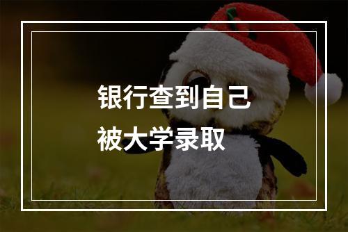 银行查到自己被大学录取