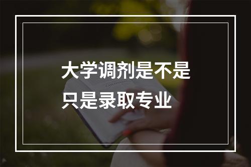 大学调剂是不是只是录取专业