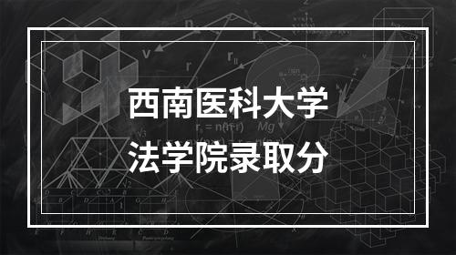 西南医科大学法学院录取分