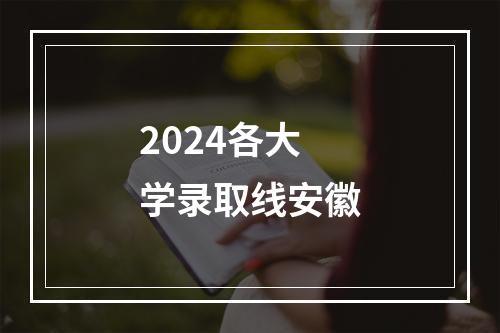 2024各大学录取线安徽