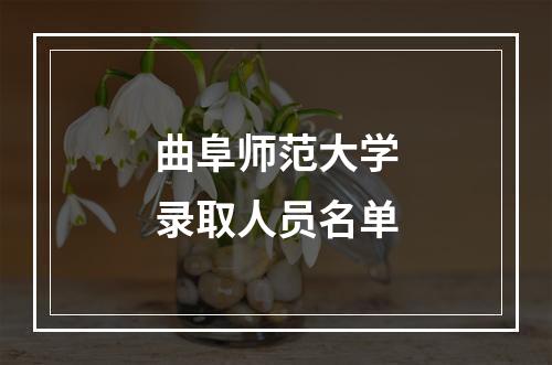 曲阜师范大学录取人员名单