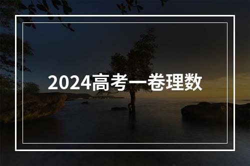 2024高考一卷理数