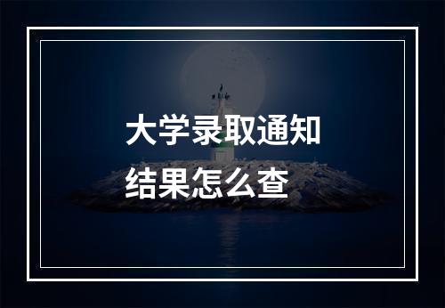 大学录取通知结果怎么查