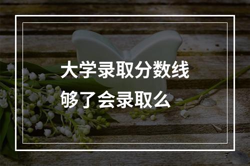 大学录取分数线够了会录取么