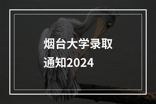 烟台大学录取通知2024