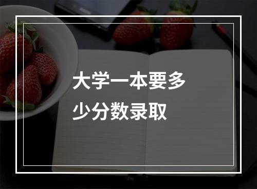 大学一本要多少分数录取